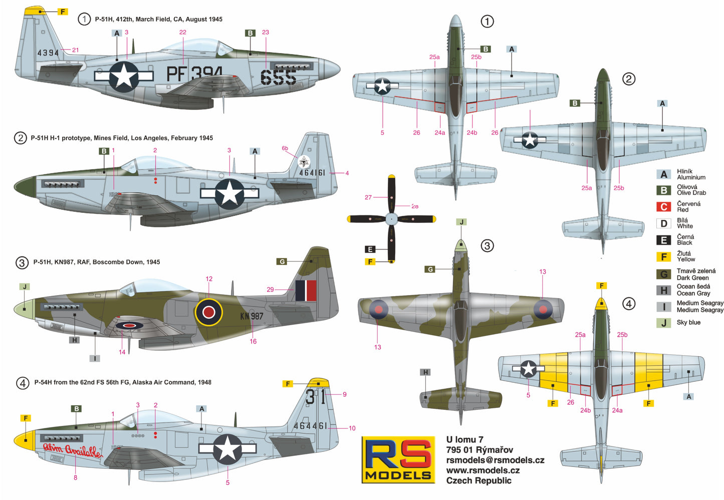 RS Models 92219 1:72 North-American P-51H Mustang