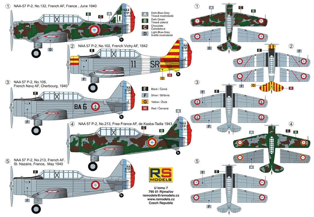 RS Models 92227 1:72 North-American NAA-57 P-2 WWII French Trainer