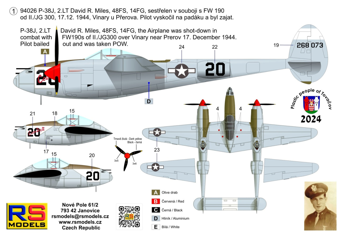 RS Models RSMI94026 1:72 Lockheed P-38J-15 LO 'Battle over Moravia'