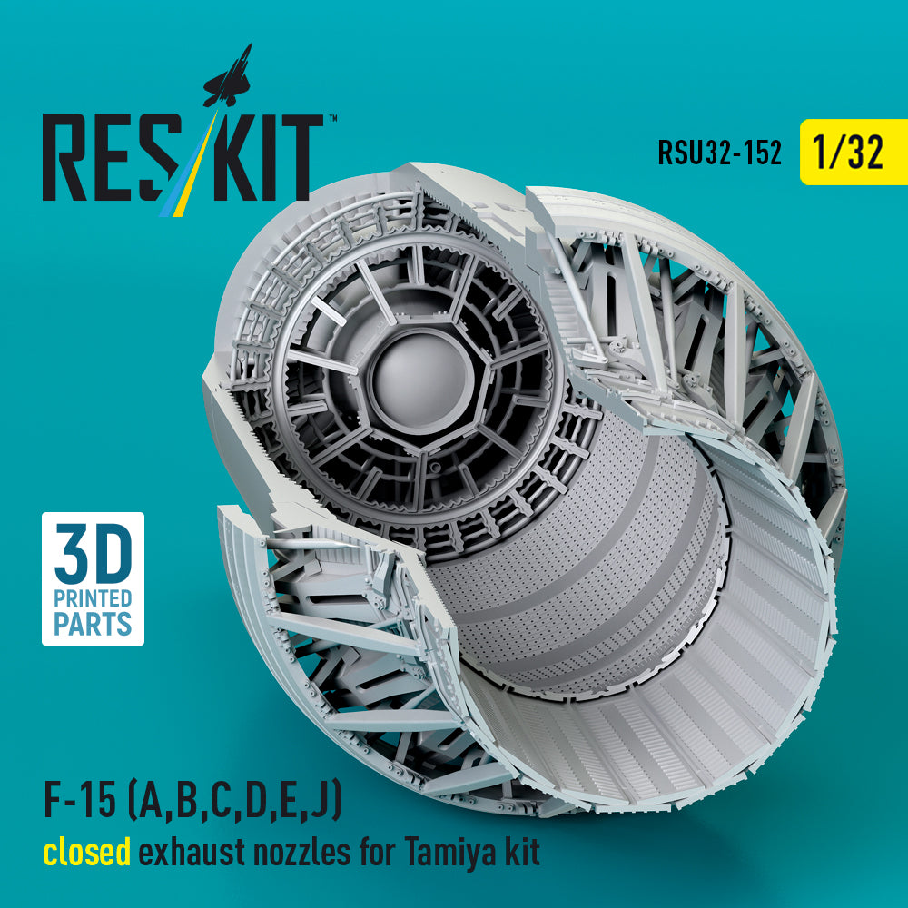 ResKit RSU32-152 1:32 F-15A, F-15B, F-15C, F-15D, F-15E, F-15J) Eagle closed exhaust nozzles (designed to be used with Tamiya kits) 3D-Printed