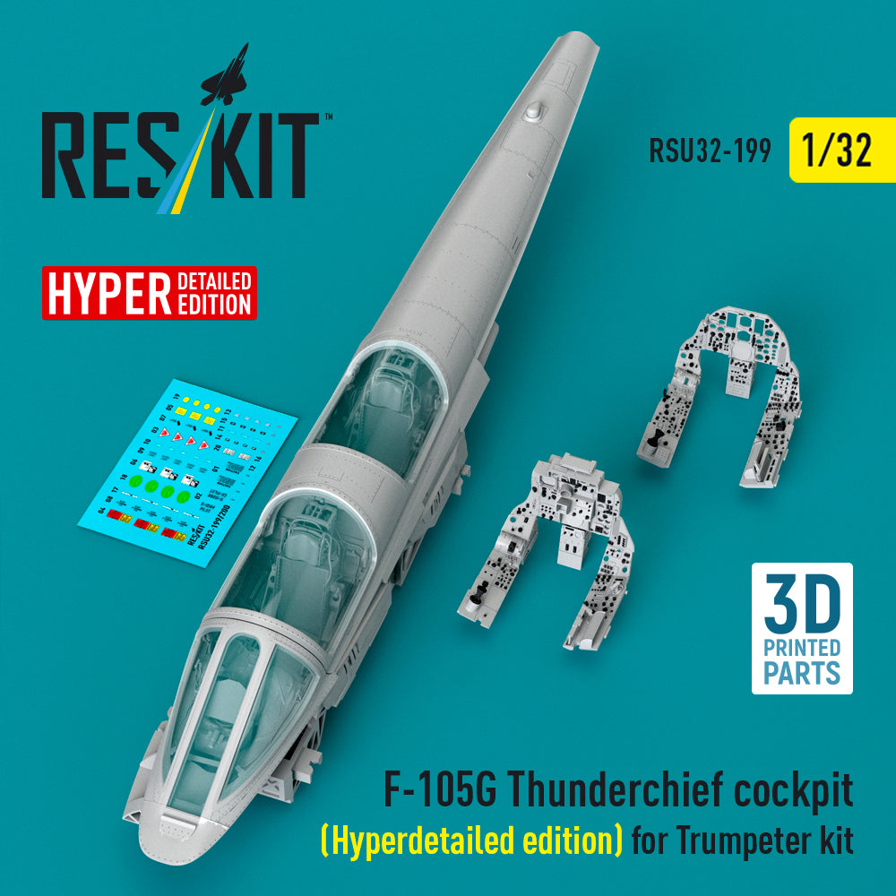 ResKit RSU32-0199 1:32 F-105G Thunderchief cockpit (Hyper-detailed edition)