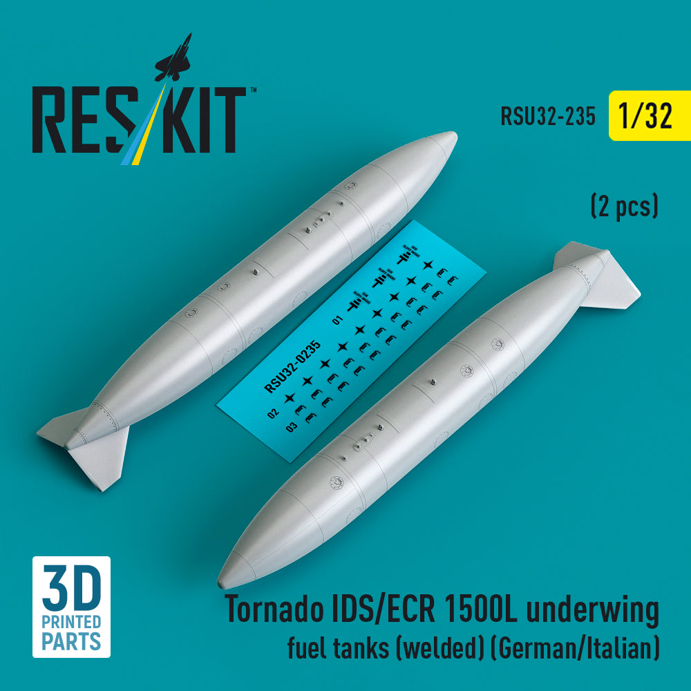 ResKit RSU32-235 1:32 Panavia Tornado IDS/ECR 1500L underwing fuel tanks (welded)