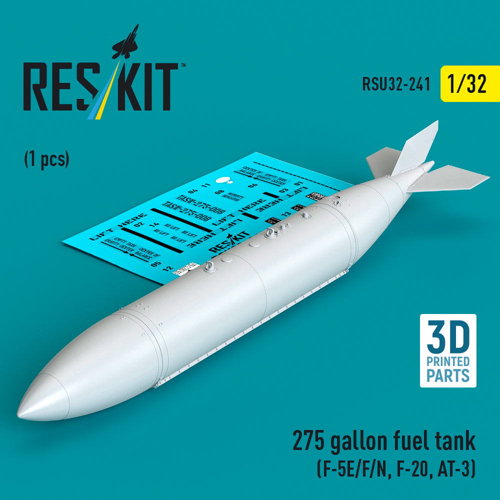 ResKit RSU32-241 1:32 275 gallon fuel tank (F-5E/F/N, F-20, AT-3) (1 pcs) (3D Printed)