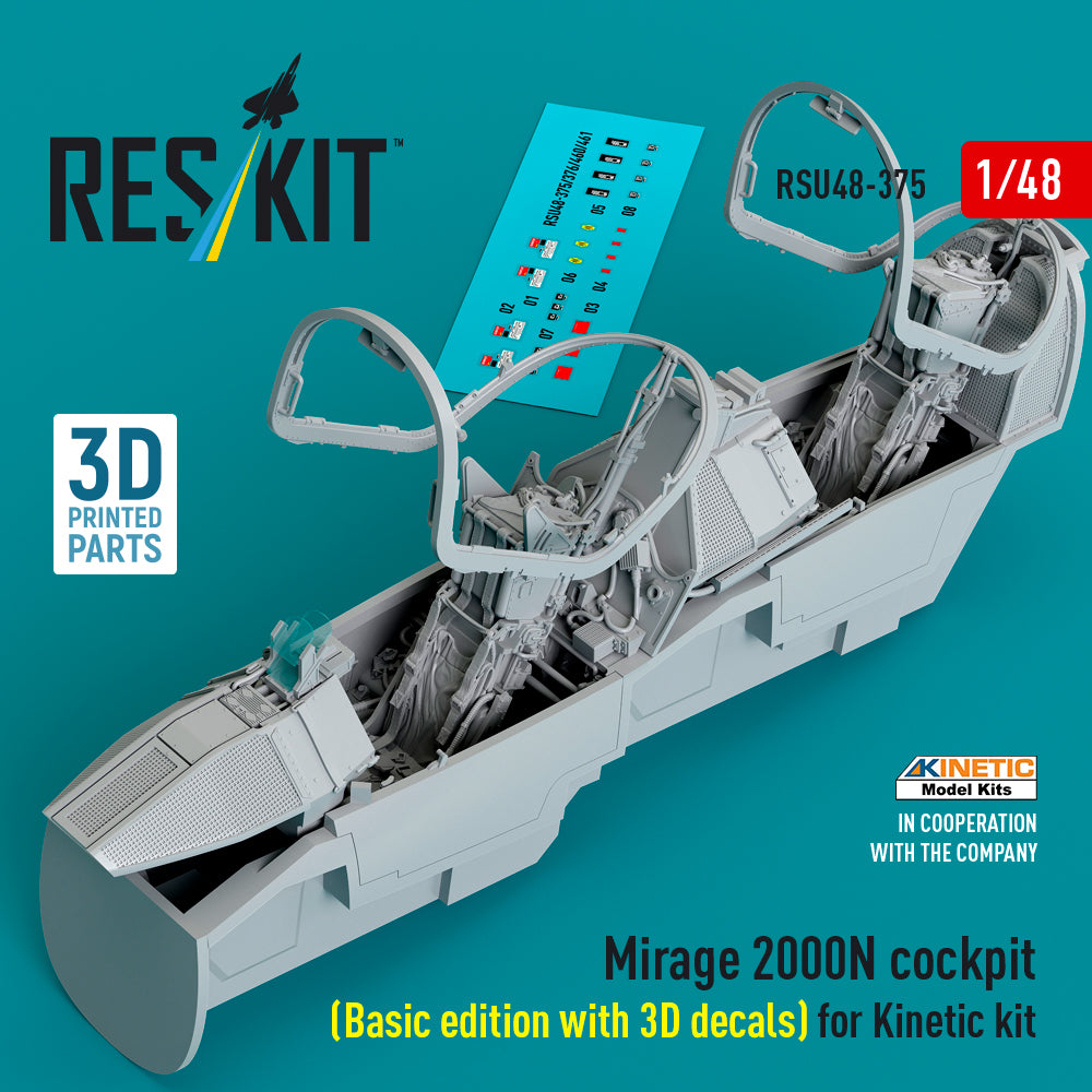 ResKit RSU48-0375 1:48 Dassault Mirage 2000N cockpit (Basic edition with 3D-decals)