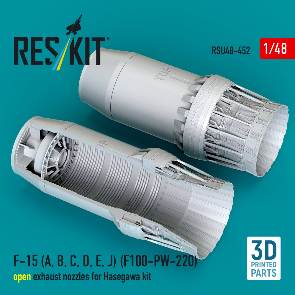 ResKit RSU48-452 1:48 F-15A, F-15B, F-15C, F-15D, F-15E, JF-15 Eagle (F100-PW-220) open exhaust nozzles