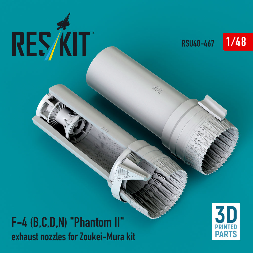 ResKit RSU48-0467 1:48 McDonnell F-4B, F-4C, F-4D, F-4N Phantom II exhaust nozzles