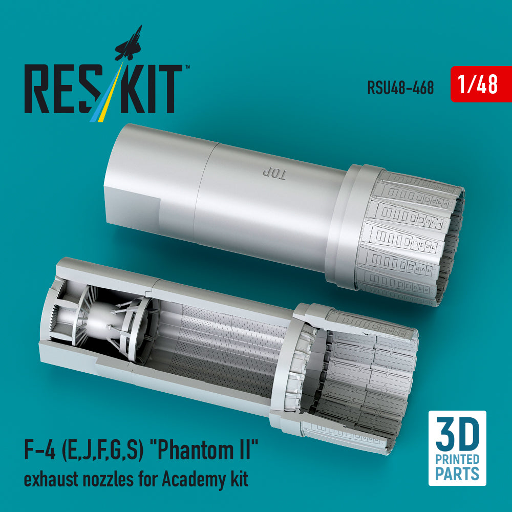 ResKit RSU48-0468 1:48 McDonnell F-4E, F-4J, F-4F, F-4G, F-4S Phantom II exhaust nozzles