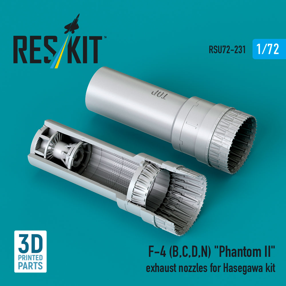 ResKit RSU72-0231 1:72 McDonnell F-4B, F-4C, F-4D, F-4N Phantom II exhaust nozzles