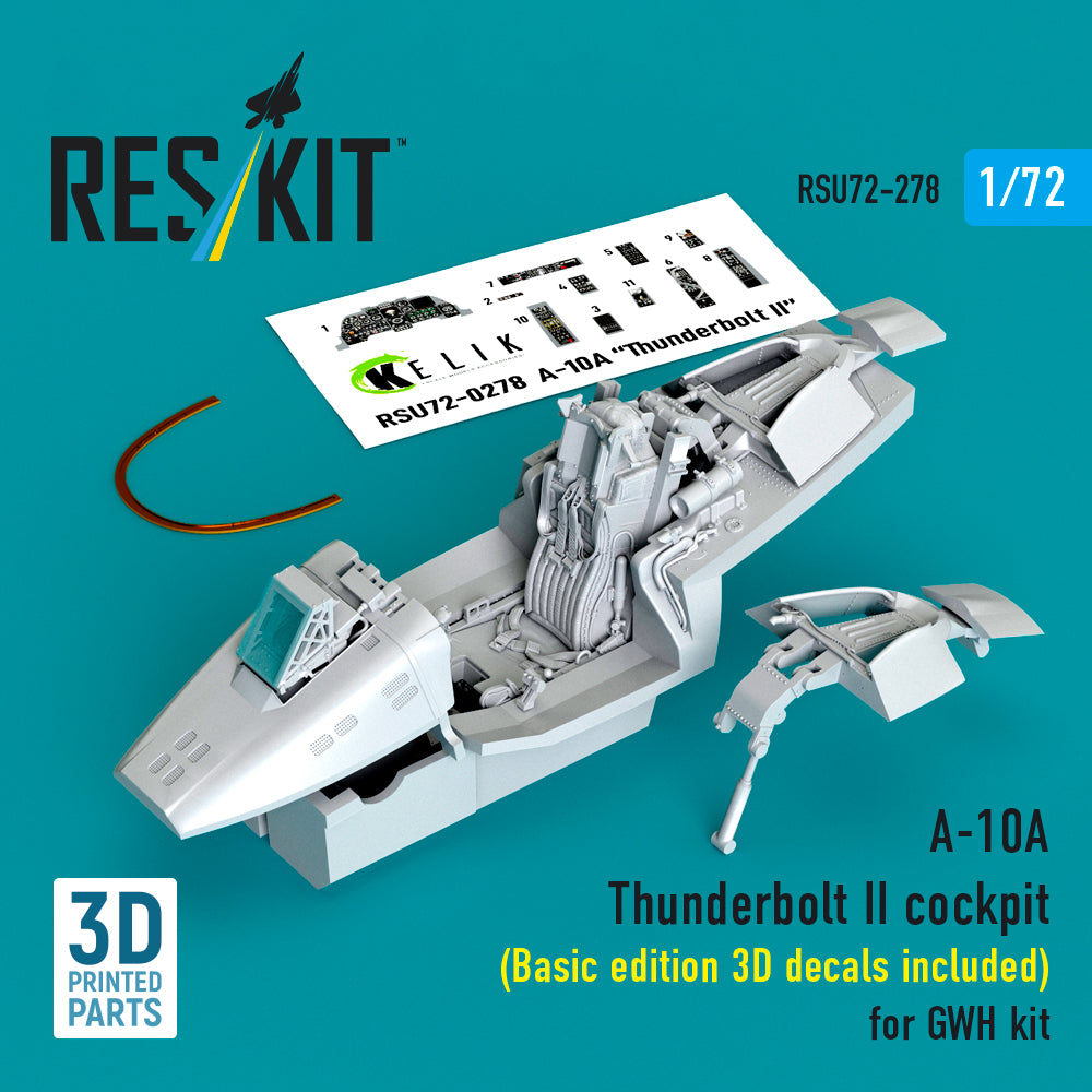 ResKit RSU72-0278 1:72A-10A Thunderbolt II cockpit (Basic edition 3D decals included)
