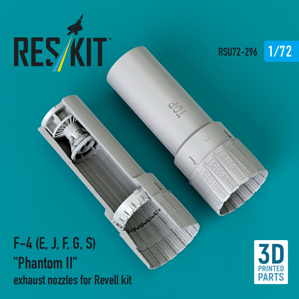 ResKit RSU72-0296 1:72 McDonnell F-4E, F-4J, F-4F, F-4G, F-4S Phantom II exhaust nozzles