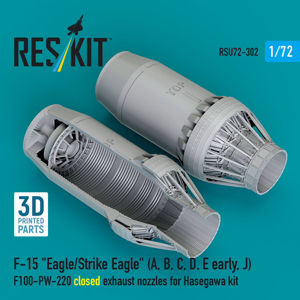 ResKit RSU72-302 1:72 McDonnell F-15 Eagle/Strike EagleF100-PW-220 closed exhaust nozzles
