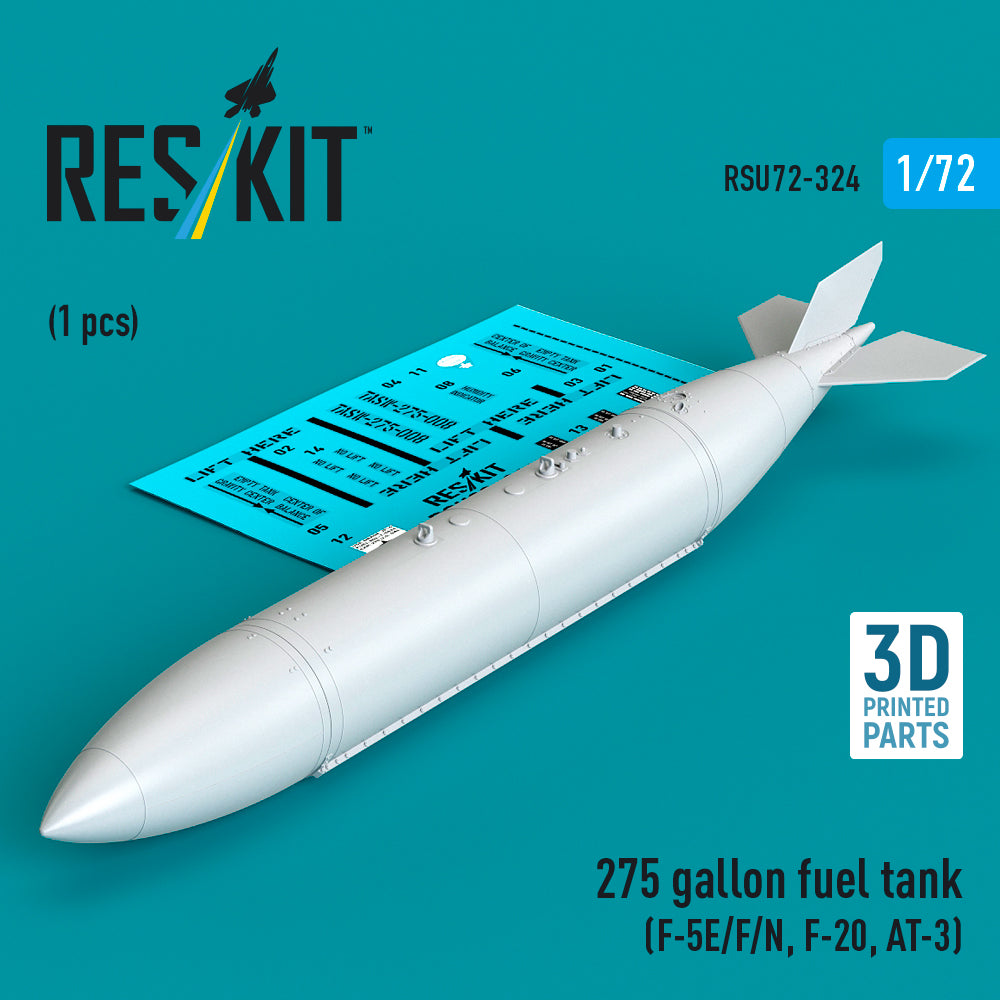 ResKit RSU72-324 1:72 275 gallon fuel tank (F-5E/F/N, F-20, AT-3) (1 pcs) (3D Printed)