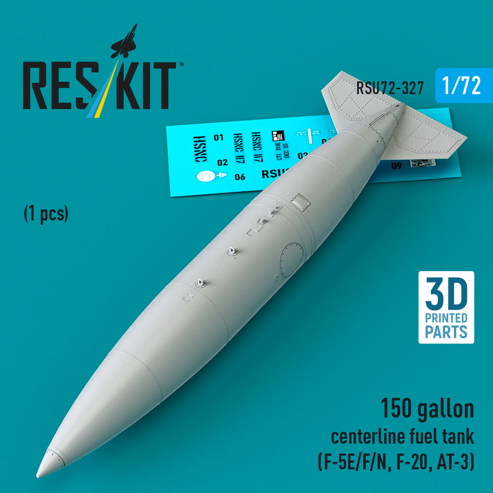 ResKit RSU72-327 1:72 150 gallon centerline fuel tank (F-5E/F/N, F-20, AT-3) (1 pcs) (3D Printed)