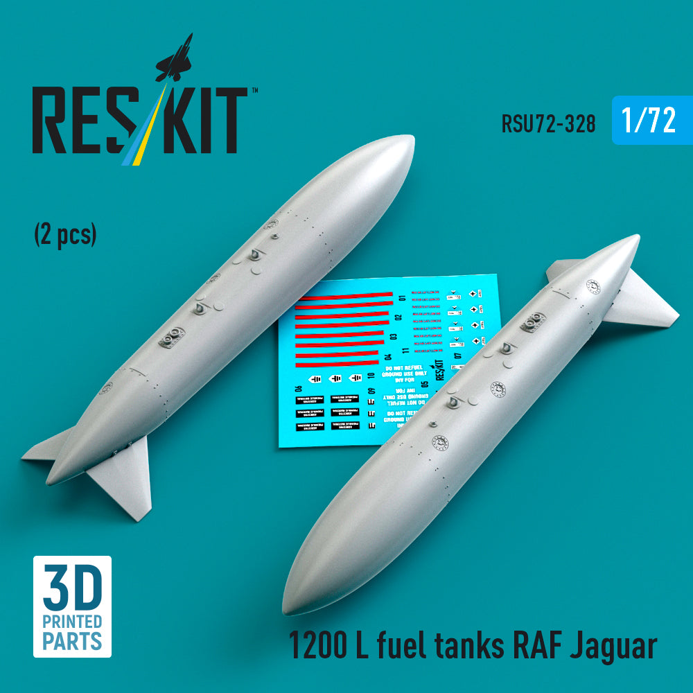 ResKit RSU72-328 1:72 1200L fuel tanks RAF Sepecat Jaguar (2 pcs) (3D Printed)