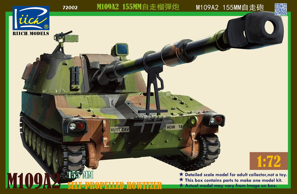 Riich Models RT72002 1:72 M109A2 Paladin Self-Propelled Howitzer