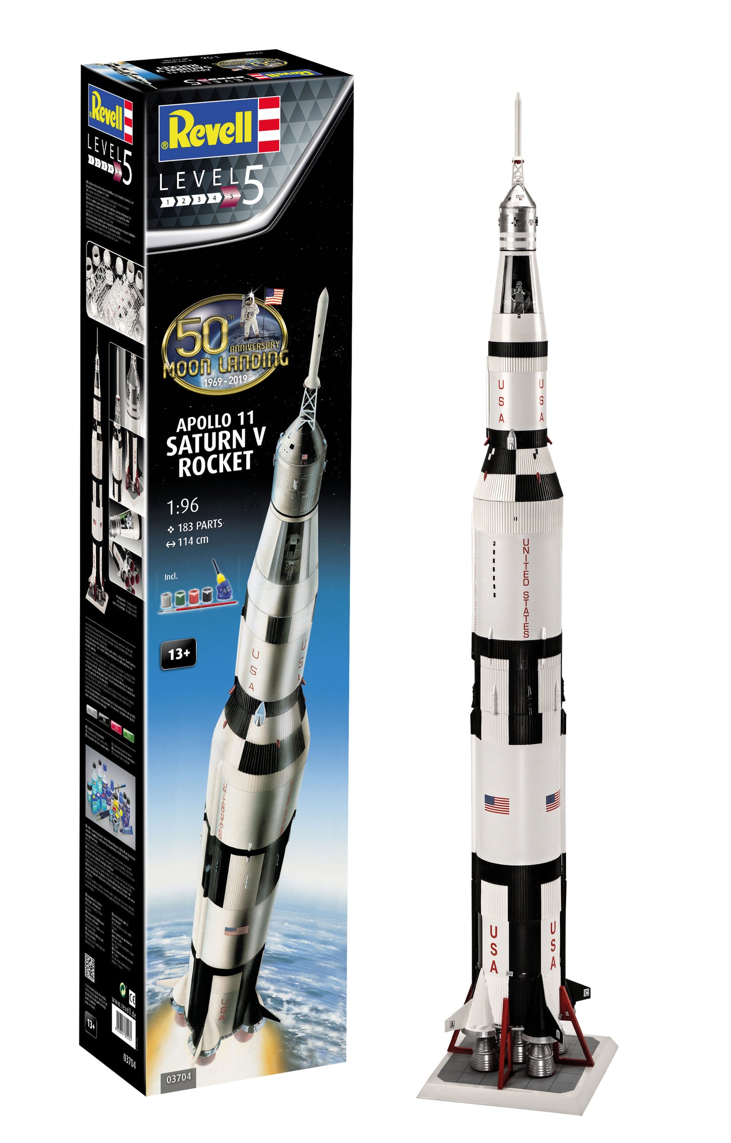 Revell 03704 1:96 Apollo 11 Saturn V Rocket (50th Anniversary of the Moon Landing)