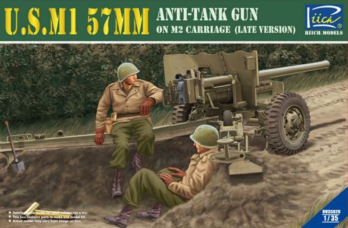 Riich Models RV35020 1:35 U.S.M1 57mm Anti-tank Gun on M2 carriage (Late Version)