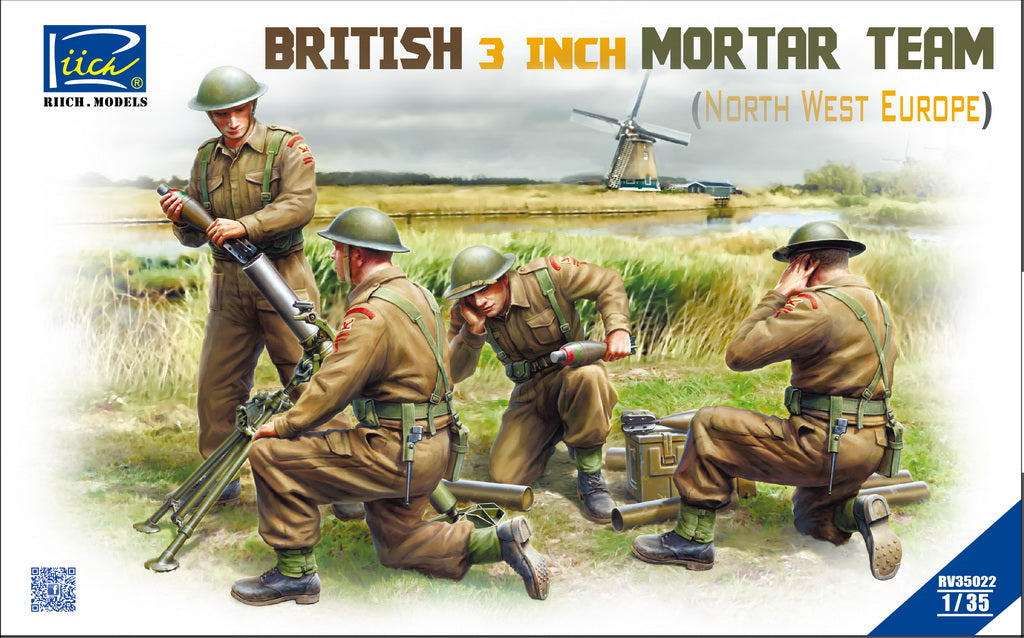 Riich Models RV35022 1:35 British 3 inch Mortar Team set (North West Europe)