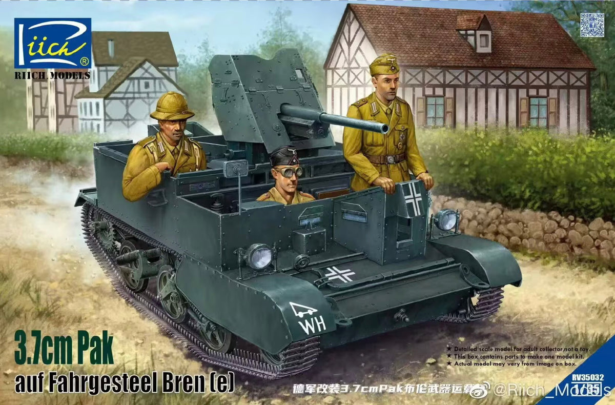 Riich Models RV35032 1:35 3.7CM Pak36 auf Selbstfahriafette Bren 731(e)
