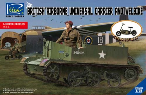 Riich Models RV35034 1:35 British Airborne Universal Carrier Mk.III & Welbike Mk.2(limited Ed.)