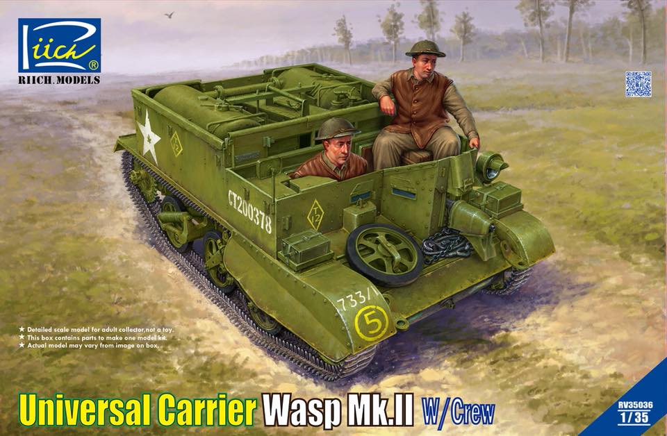 Riich Models RV35036 1:35 Universal Carrier Wasp Mk.II with crew