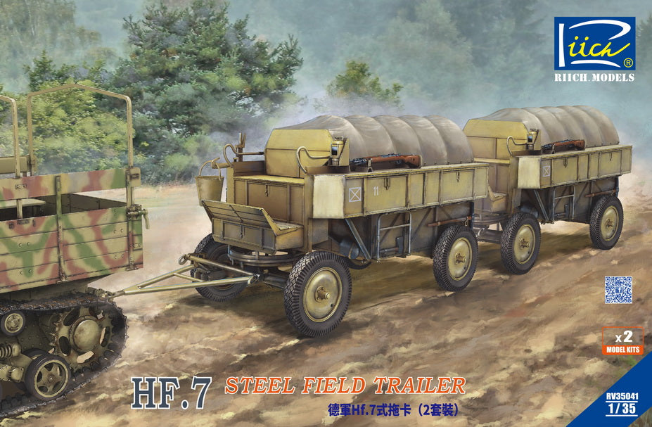 Riich Models RV35041 1:35 German Hf.7 steel field wagen (trailer) with resin parts (Dual pack)
