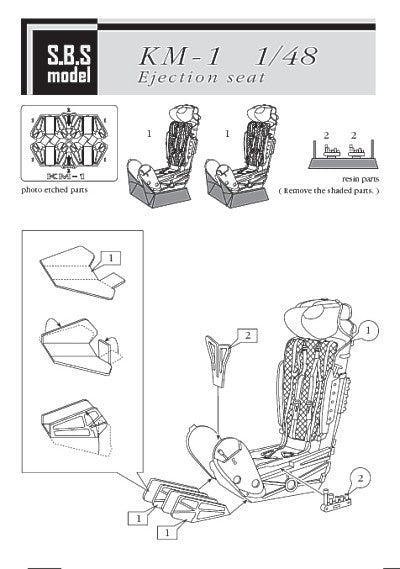 SBS Model SBS48010 1:48 KM-1 Ejection seats for Mikoyan MiG-21MF / MiG-21BIS
