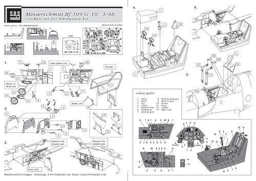 SBS Model SBS48016 1:48 Messerschmitt Bf-109G-10 cockpit set