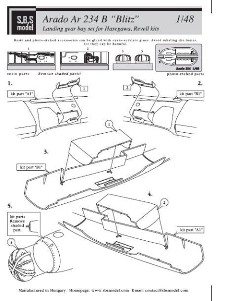 SBS Model SBS48026 1:48 Arado Ar-234B-2 Wheel bays