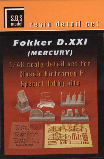 SBS Model SBS48035 1:48 Fokker D.XXI detail set
