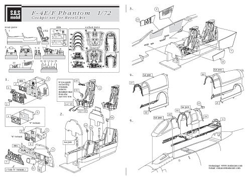 SBS Model SBS72004 1:72 McDonnell F-4E/F-4F Phantom cockpit set