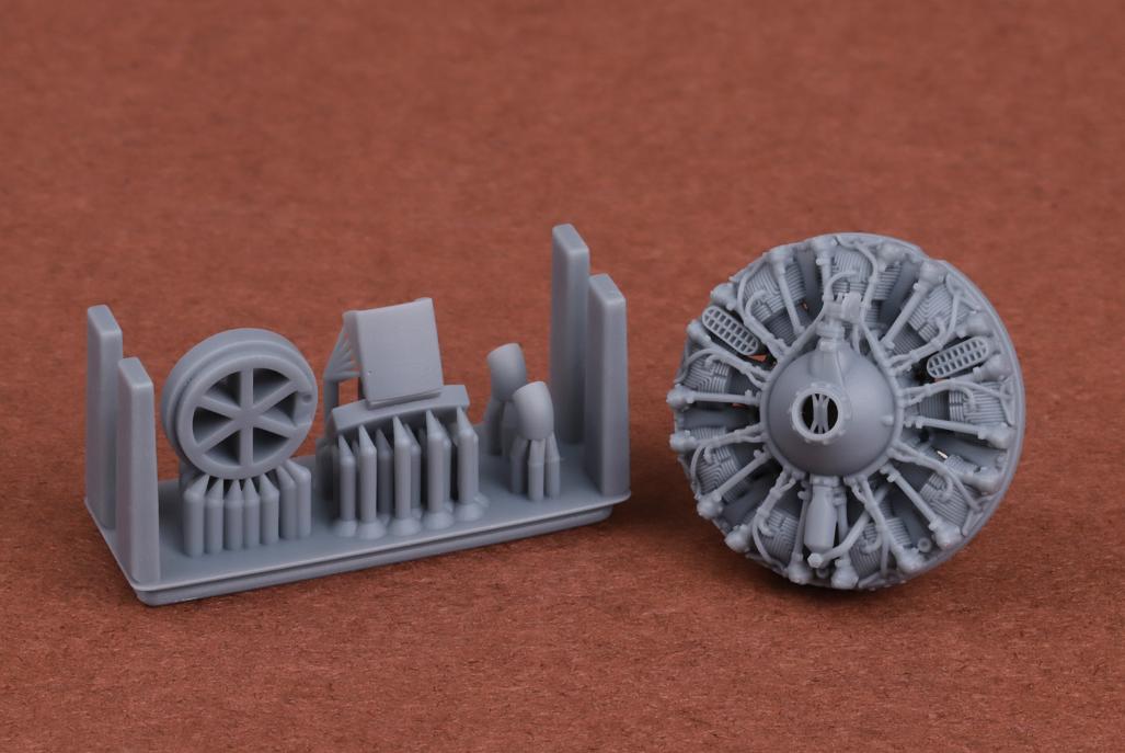 SBS Model 72084 1:72 Douglas SBD-5 Dauntless engine, oil cooler and exhaust set