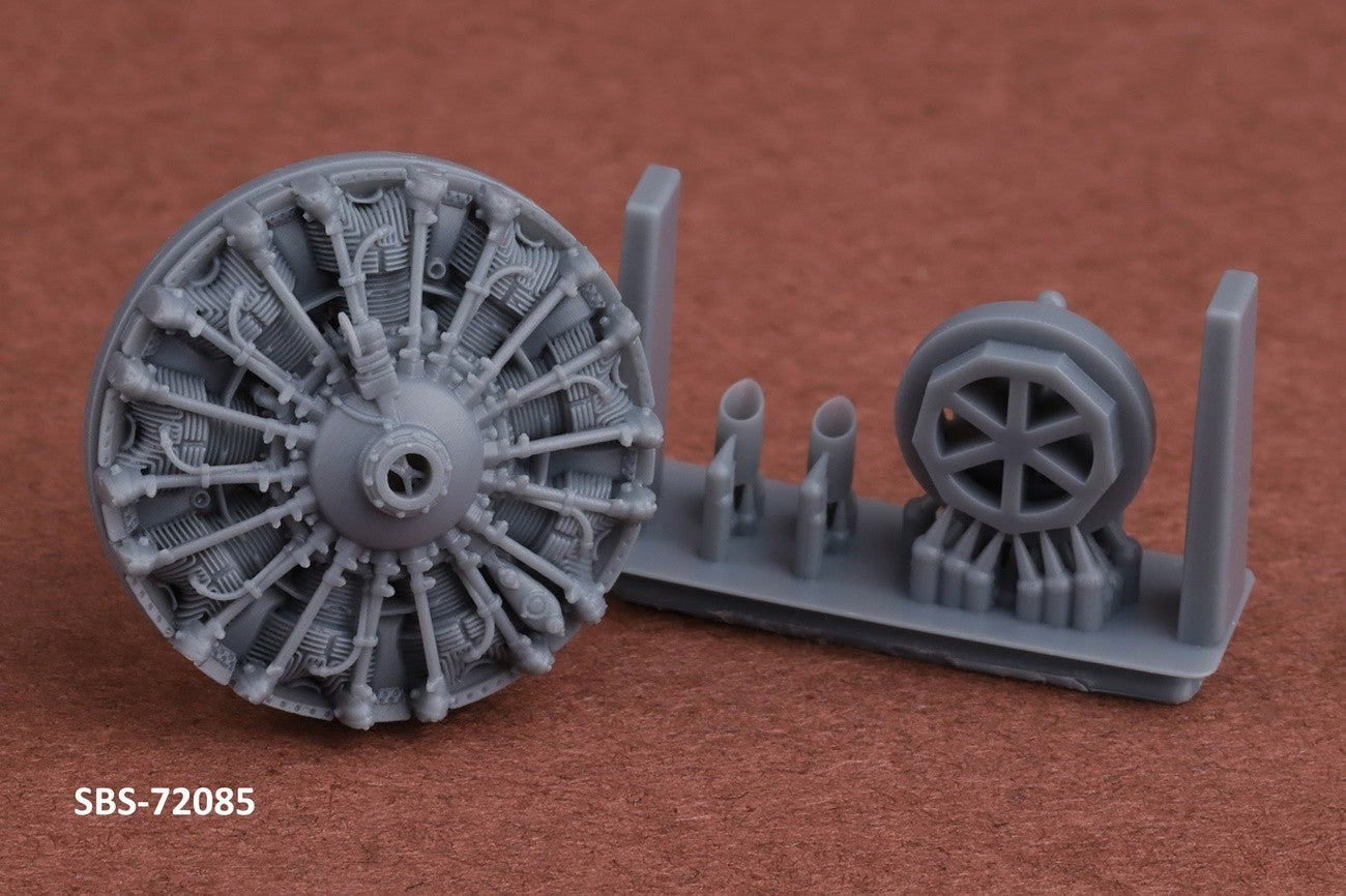 SBS Model 72085 1:72 Finnish Brewster B-239 Buffalo engine & exhaust set