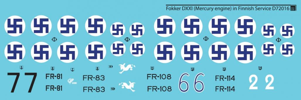 SBS Model SBSD4816D 1:48 Fokker D.XXI (Mercury engine) Finnish Air Force WW II
