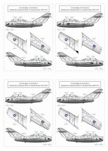 SBS Model D7202D 1:72 Mikoyan MiG-15UTI Finnish Air Force decals