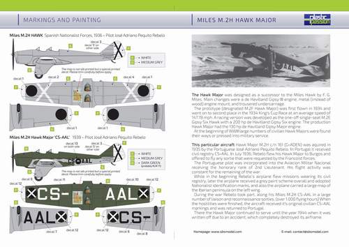 SBS Model PP03 1:72 Miles M.2H Hawk Major 'Spanish Civil War'