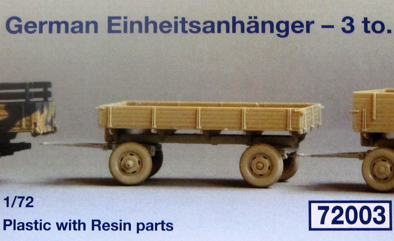 Schatton Modellbau 72003 1:72 German 3000 Einheitsanhanger - 3 ton Standard Trailer