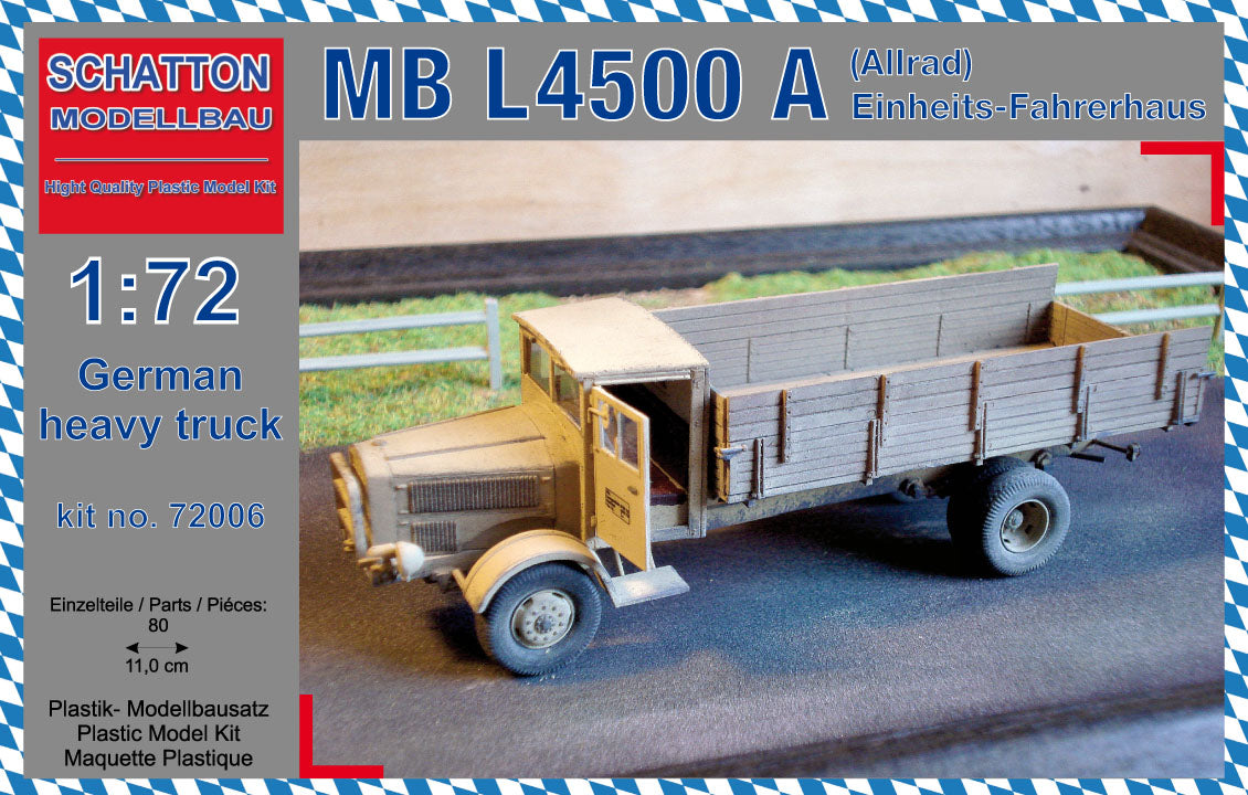 Schatton Modellbau 72006 1:72 Mercedes DB L-4500 A (Allrad) Einherts-Fahrerhaus