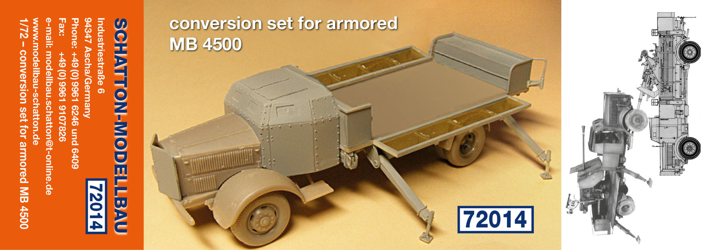 Schatton Modellbau 72014 1:72 Conversion Set for the Armoured Cabin Versions of the Mercedes 4500 Types