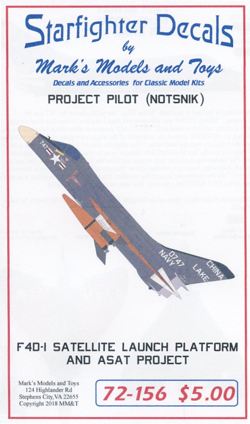 Starfighter Decals 72-156 1:72 NOTS Douglas Skyray F4D-1.