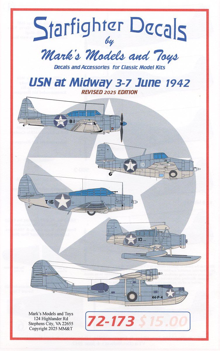 Starfighter Decals 72-173 1:72 USN at Midway