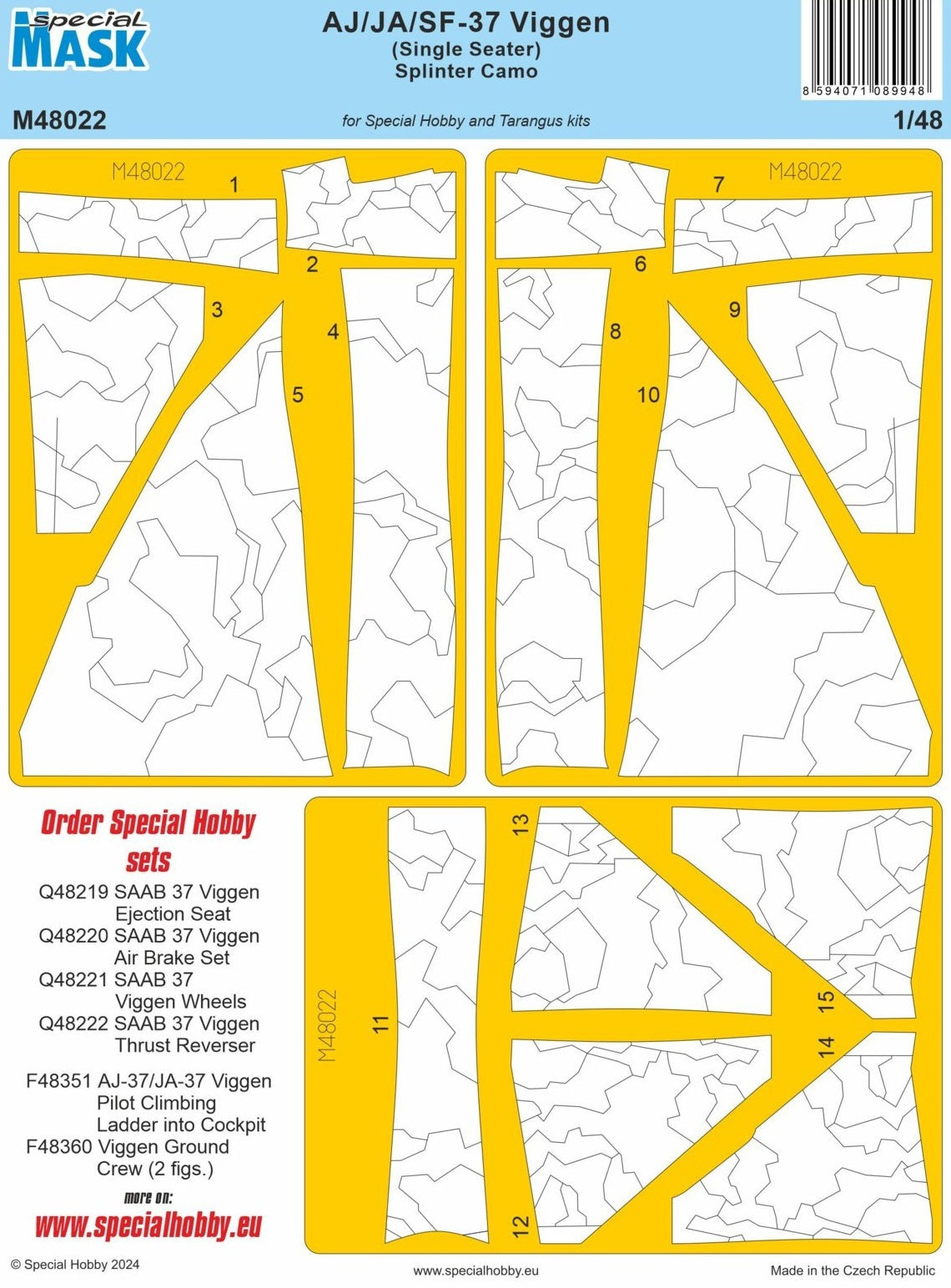 Special Hobby M48022 1:48 Saab AJ-37/JA-37/SF-37 Viggen (Single Seater) Splinter Camouflage