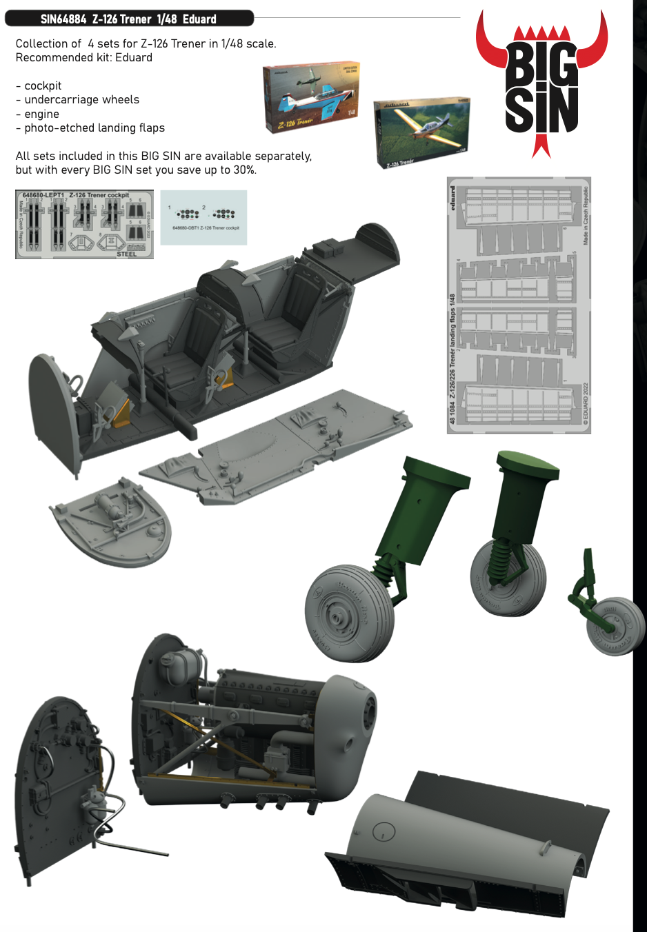 Eduard Brassin SIN64884 1:48 Zlin Z-126 Trener