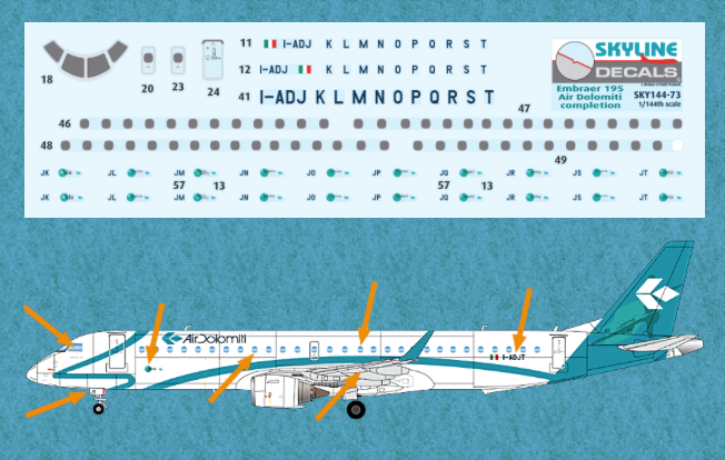 Skyline 14073 1:144 Embraer ERJ-195 Air Dolomiti