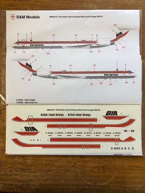S & M Models SMK44-461 1:144 BIA British Island Airways McDonnell-Douglas MD-83 (MB)