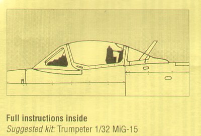 Squadron Canopies 9408 1:32 Mikoyan MiG-15
