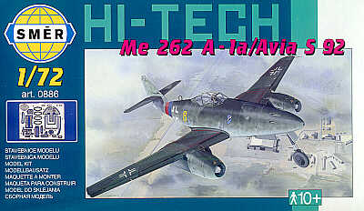 Smer 886 1:72 Messerschmitt Me-262A-1a/Avia S.92 with etched detail parts