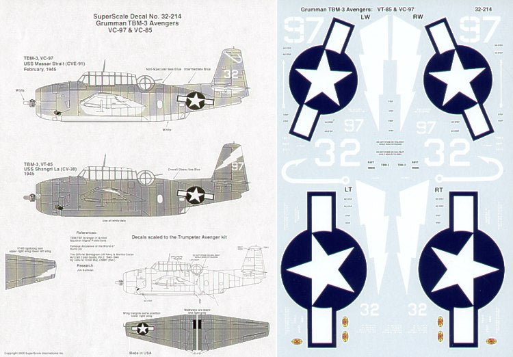 Microscale SS32214 1:32 Grumman TBM-3 Avenger