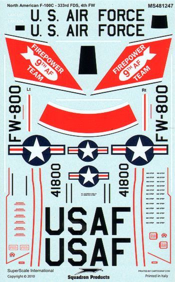 Superscale SS481247 1:48 North-American F-100C 333RD FDS