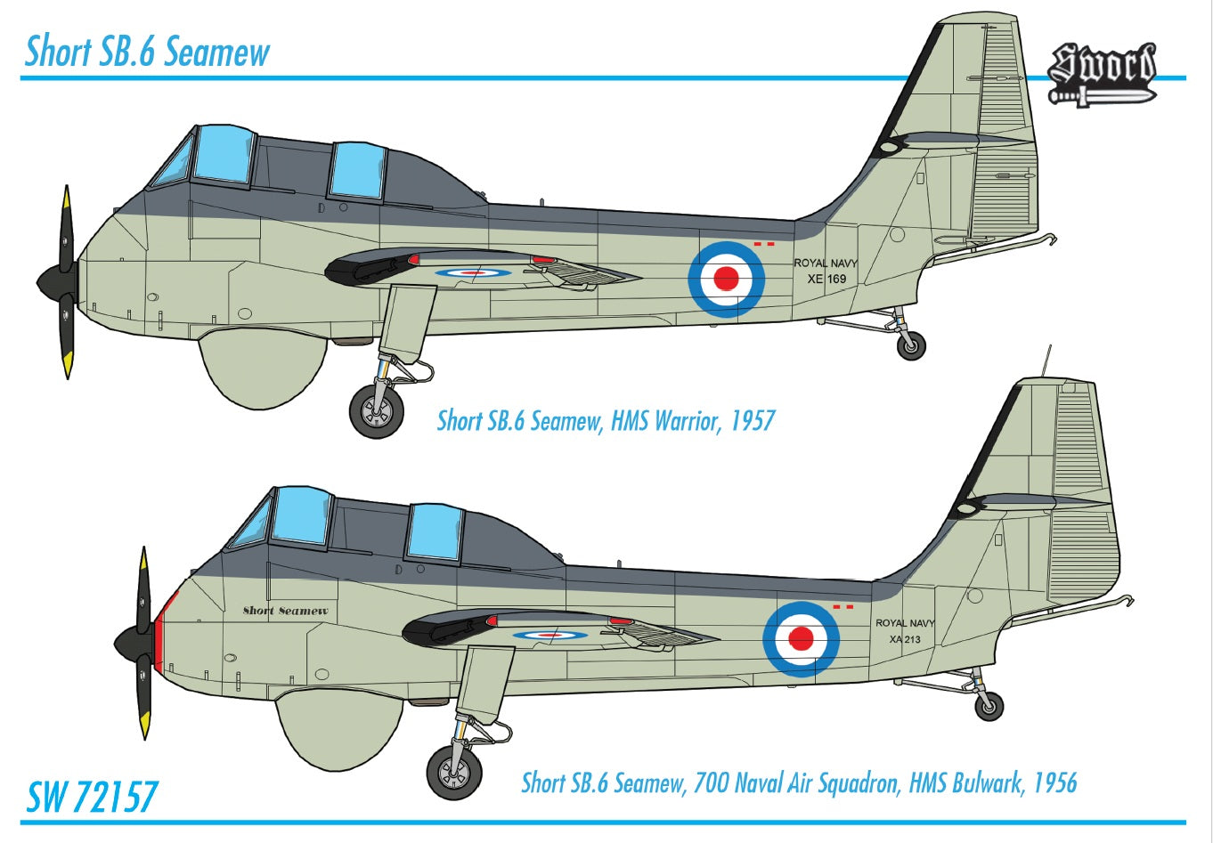 Sword SW72157 1:72 Short SB.6 Seamew - 2 markings of Fleet Air Arm